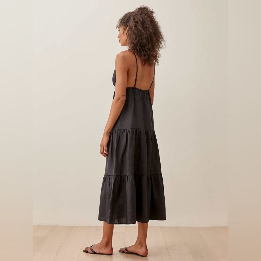 NEW REFORMATION Odella Linen Dress in black - Picture 6 of 9